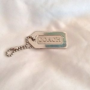 COACH Silver Tone Metal Tag, Keychain, Bag Charm